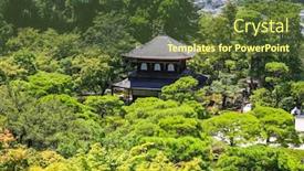  Presentation with city japan - Beautiful PPT theme featuring ginkaku-ji-also-known backdrop and a tawny brown colored foreground