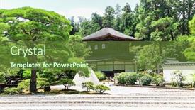  Presentation with kyoto - Colorful presentation design enhanced with ginkaku-ji-also-known backdrop and a tawny brown colored foreground