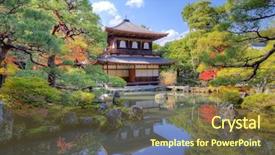  Presentation with kyoto - Slide deck with ginkaku-ji temple background and a tawny brown colored foreground