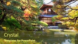  Presentation with kyoto - PPT layouts featuring ginkaku-ji-temple background and a tawny brown colored foreground