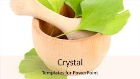  Presentation with ginkgo - Slide deck enhanced with homoeopathy - ginkgo biloba leaves in mortar background and a lemonade colored foreground