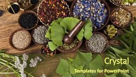  Presentation with ginkgo - Slide set having ginkgo-maidenhair-tree-natural-remedy background and a tawny brown colored foreground