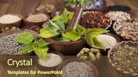  Presentation with ginkgo - Presentation theme enhanced with ginkgo maidenhair tree natural remedy background and a tawny brown colored foreground