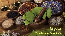  Presentation with ginkgo - Cool new presentation theme with ginkgo-maidenhair-tree-natural-remedy backdrop and a tawny brown colored foreground