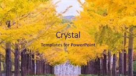  Presentation with ginkgo - Amazing PPT theme having bandai azuma sport park fukushima backdrop and a gold colored foreground