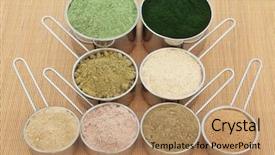  Presentation with food supplements - Audience pleasing PPT theme consisting of ginseng chocolate whey ginkgo biloba backdrop and a coral colored foreground