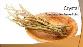  Presentation with ginseng - Audience pleasing slides consisting of adorably cute tufted titmouse perched on a dry sunflower stalk in winter backdrop and a gray colored foreground