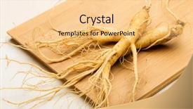  Presentation with ginseng - Presentation design having ginseng background and a blonde colored foreground