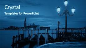  Presentation with inflatable water park - Slide deck enhanced with giorgio maggiore island in early background and a ocean colored foreground