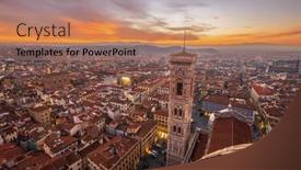  Presentation with tower - Presentation with giottos-bell-tower-in-florence background and a coral colored foreground