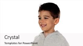  Presentation with grey - Presentation theme enhanced with gipsy child with grey sweatshirt background and a  colored foreground