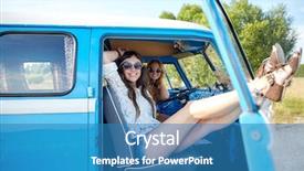  Presentation with road trip signs - Cool new theme with gipsy children - summer holidays road trip vacation backdrop and a  colored foreground