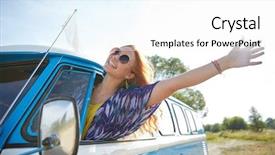  Presentation with road trip signs - Beautiful PPT theme featuring gipsy children - summer holidays road trip vacation backdrop and a white colored foreground