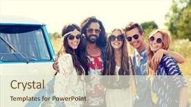  Presentation with travel friends - Audience pleasing slide deck consisting of gipsy children - summer holidays road trip vacation backdrop and a cream colored foreground