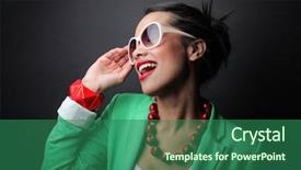  Presentation with acting - Audience pleasing slide deck consisting of girl acting like a diva backdrop and a ocean colored foreground