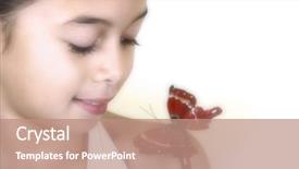  Presentation with butterfly - Audience pleasing slide set consisting of girl admiring a red butterfly backdrop and a coral colored foreground