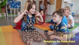  Presentation with down syndrome - PPT layouts enhanced with girl-and-a-boy background and a violet colored foreground