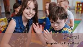  Presentation with down syndrome - Presentation consisting of girl-and-a-boy background and a coral colored foreground