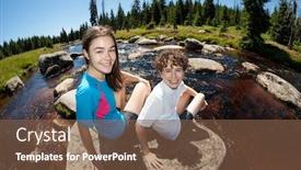  Presentation with camels resting in the desert - Audience pleasing PPT layouts consisting of girl-and-boy-resting backdrop and a tawny brown colored foreground