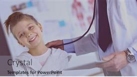  Presentation with heartbeat - Cool new theme with girl and doctor with stethoscope listening to heartbeat backdrop and a light gray colored foreground