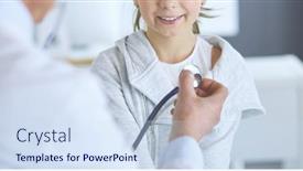  Presentation with heartbeat - Cool new theme with girl-and-doctor-with-stethoscope backdrop and a sky blue colored foreground