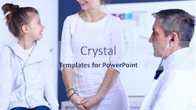  Presentation with heartbeat - PPT layouts enhanced with girl-and-doctor-with-stethoscope background and a sky blue colored foreground