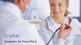  Presentation with heartbeat - Slides with girl-and-doctor-with-stethoscope background and a sky blue colored foreground