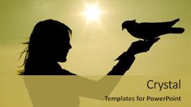  Presentation with dove - PPT theme featuring cup of hot berries tea with cinnamon sticks and honey background and a lemonade colored foreground