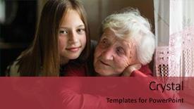  Presentation with waikiki elderly - Slide deck featuring girl and her elderly grandmother background and a red colored foreground