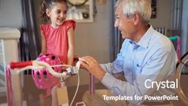  Presentation with grandfather - Beautiful PPT layouts featuring girl and her grandfather choosing backdrop and a tawny brown colored foreground