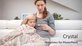  Presentation with temperature - Presentation theme featuring girl and measures the temperature background and a lemonade colored foreground