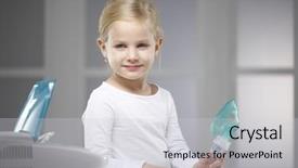  Presentation with respiratory - Colorful slide deck enhanced with girl and respiratory therapy backdrop and a light gray colored foreground