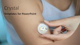  Presentation with electronic sensor - Slide set enhanced with girl-applies-an-electronic-health background and a coral colored foreground