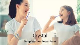  Presentation with holy family the child jesus - PPT theme having girl are brushing teeth toothbrush background and a lemonade colored foreground