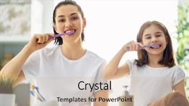  Presentation with child support family law - Beautiful theme featuring girl are brushing teeth toothbrush backdrop and a soft green colored foreground