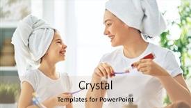  Presentation with child support family law - Colorful slide deck enhanced with girl are brushing teeth toothbrush backdrop and a  colored foreground