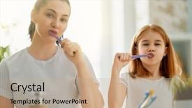  Presentation with child support family law - PPT theme enhanced with girl are brushing teeth toothbrush background and a coral colored foreground