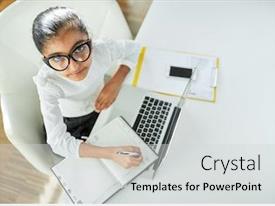 Secretary Notes Design Girl As A Secretary Notes PPT template 30 | CrystalGraphics