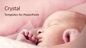  Presentation with newborn baby - Beautiful presentation theme featuring newborn baby girl asleep backdrop and a lemonade colored foreground
