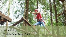  Presentation with activity - Slide set enhanced with girl at climbing activity background and a mint green colored foreground