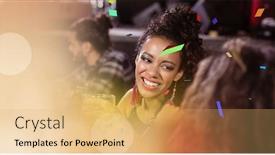  Presentation with concert - Theme having girl at concert with transition background and a yellow colored foreground