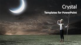  Presentation with far away - Beautiful slides featuring girl at night with fishing backdrop and a  colored foreground