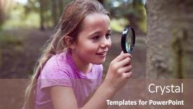  Presentation with camp - Audience pleasing slide set consisting of girl-at-outdoor-activity-camp backdrop and a coral colored foreground