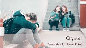  Presentation with school bullying - Slide set having girl-being-bullied background and a lemonade colored foreground