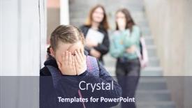  Presentation with educational - Amazing slide set having girl-being-bullied backdrop and a tawny brown colored foreground