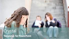  Presentation with school bullying - PPT layouts enhanced with girl-being-bullied background and a seafoam green colored foreground