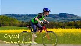  Presentation with biking - Theme having girl biking background and a tawny brown colored foreground