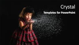  Presentation with black girl - Amazing slide set having girl blowing in the snow on a black background on christmas eve backdrop and a black colored foreground