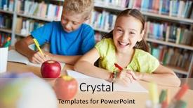  Presentation with camera - Colorful presentation design enhanced with girl boy - portrait of cheerful schoolgirl looking backdrop and a lemonade colored foreground