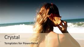  Presentation with shell gasoline - Cool new presentation theme with girl call by shell phone backdrop and a coral colored foreground